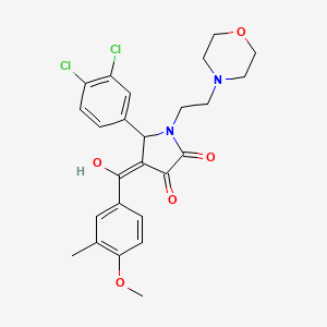 molecular formula C25H26Cl2N2O5 B12017559 5-(3,4-Dichlorophenyl)-3-hydroxy-4-(4-methoxy-3-methylbenzoyl)-1-[2-(4-morpholinyl)ethyl]-1,5-dihydro-2H-pyrrol-2-one CAS No. 489405-46-1