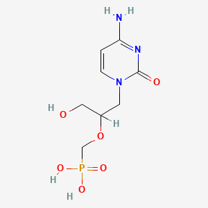 molecular formula C8H14N3O6P B1201757 1-(3-Hydroxy-2-phosphonomethoxypropyl)-4-aminopyrimidin-2(1H)-one 
