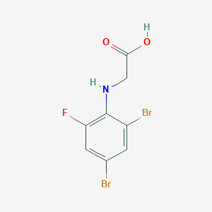 molecular formula C8H6Br2FNO2 B12017648 (2,4-Dibromo-6-fluoroanilino)acetic acid CAS No. 618443-43-9