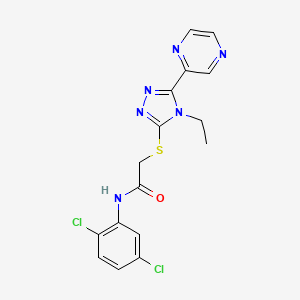 molecular formula C16H14Cl2N6OS B12017663 N-(2,5-Dichlorophenyl)-2-((4-ethyl-5-(pyrazin-2-yl)-4H-1,2,4-triazol-3-yl)thio)acetamide CAS No. 577960-96-4