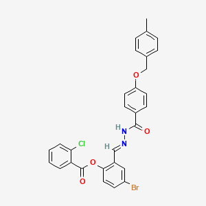 molecular formula C29H22BrClN2O4 B12017704 [4-bromo-2-[(E)-[[4-[(4-methylphenyl)methoxy]benzoyl]hydrazinylidene]methyl]phenyl] 2-chlorobenzoate CAS No. 769153-11-9