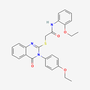 molecular formula C26H25N3O4S B12017755 N-(2-ethoxyphenyl)-2-{[3-(4-ethoxyphenyl)-4-oxo-3,4-dihydroquinazolin-2-yl]sulfanyl}acetamide 