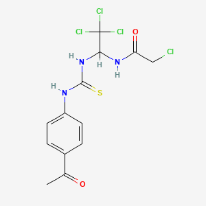molecular formula C13H13Cl4N3O2S B12017765 N-(1-(((4-Acetylanilino)carbothioyl)amino)-2,2,2-trichloroethyl)-2-CL-acetamide CAS No. 406915-46-6