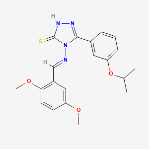 molecular formula C20H22N4O3S B12017776 4-{[(E)-(2,5-Dimethoxyphenyl)methylidene]amino}-5-(3-isopropoxyphenyl)-4H-1,2,4-triazole-3-thiol 