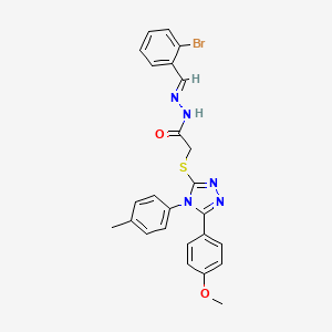molecular formula C25H22BrN5O2S B12017783 N'-[(E)-(2-bromophenyl)methylidene]-2-{[5-(4-methoxyphenyl)-4-(4-methylphenyl)-4H-1,2,4-triazol-3-yl]sulfanyl}acetohydrazide 