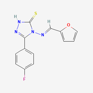 molecular formula C13H9FN4OS B12017822 5-(4-Fluorophenyl)-4-((furan-2-ylmethylene)amino)-4H-1,2,4-triazole-3-thiol CAS No. 577699-37-7