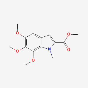 molecular formula C14H17NO5 B12017858 Methyl 5,6,7-trimethoxy-1-methyl-1H-indole-2-carboxylate 