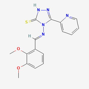 molecular formula C16H15N5O2S B12017904 4-{[(E)-(2,3-Dimethoxyphenyl)methylidene]amino}-5-(2-pyridinyl)-4H-1,2,4-triazole-3-thiol 