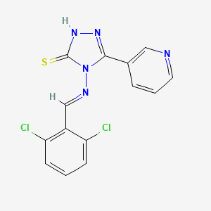 molecular formula C14H9Cl2N5S B12017958 4-((2,6-Dichlorobenzylidene)amino)-5-(3-pyridinyl)-4H-1,2,4-triazole-3-thiol 