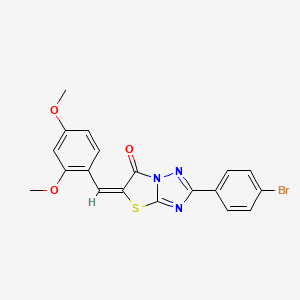 molecular formula C19H14BrN3O3S B12017977 (5E)-2-(4-bromophenyl)-5-(2,4-dimethoxybenzylidene)[1,3]thiazolo[3,2-b][1,2,4]triazol-6(5H)-one CAS No. 606960-87-6