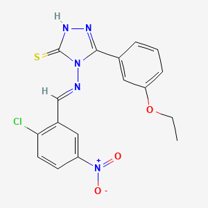 molecular formula C17H14ClN5O3S B12017990 4-((2-CL-5-Nitrobenzylidene)amino)-5-(3-ethoxyphenyl)-4H-1,2,4-triazole-3-thiol CAS No. 497949-84-5