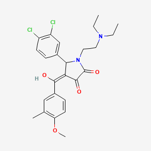 molecular formula C25H28Cl2N2O4 B12018025 5-(3,4-Dichlorophenyl)-1-[2-(diethylamino)ethyl]-3-hydroxy-4-(4-methoxy-3-methylbenzoyl)-1,5-dihydro-2H-pyrrol-2-one 