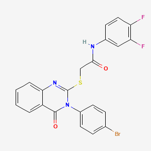 molecular formula C22H14BrF2N3O2S B12018034 2-{[3-(4-bromophenyl)-4-oxo-3,4-dihydroquinazolin-2-yl]sulfanyl}-N-(3,4-difluorophenyl)acetamide 