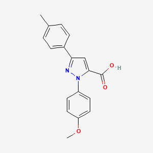 molecular formula C18H16N2O3 B12018070 1-(4-Methoxyphenyl)-3-P-tolyl-1H-pyrazole-5-carboxylic acid 