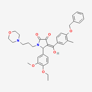 molecular formula C35H40N2O7 B12018080 4-[4-(Benzyloxy)-3-methylbenzoyl]-5-(4-ethoxy-3-methoxyphenyl)-3-hydroxy-1-[3-(4-morpholinyl)propyl]-1,5-dihydro-2H-pyrrol-2-one 
