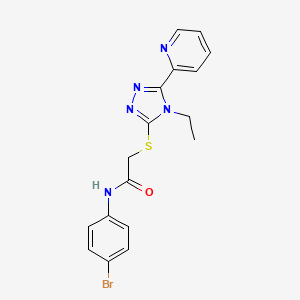 molecular formula C17H16BrN5OS B12018108 N-(4-Bromophenyl)-2-((4-ethyl-5-(pyridin-2-yl)-4H-1,2,4-triazol-3-yl)thio)acetamide CAS No. 618414-83-8