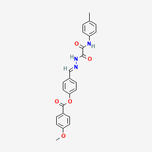 molecular formula C24H21N3O5 B12018170 4-((2-(2-Oxo-2-(p-tolylamino)acetyl)hydrazono)methyl)phenyl 4-methoxybenzoate CAS No. 594852-91-2