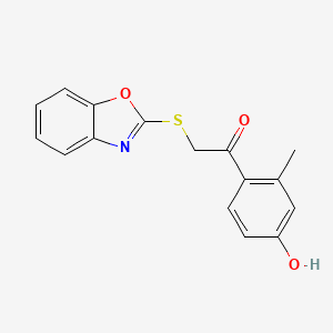 molecular formula C16H13NO3S B12018184 2-(1,3-Benzoxazol-2-ylthio)-1-(4-hydroxy-2-methylphenyl)ethanone CAS No. 401819-95-2