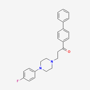 molecular formula C25H25FN2O B12018188 1-[1,1'-Biphenyl]-4-YL-3-[4-(4-fluorophenyl)-1-piperazinyl]-1-propanone CAS No. 157637-86-0
