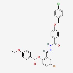 molecular formula C30H24BrClN2O5 B12018196 [4-bromo-2-[(E)-[[4-[(4-chlorophenyl)methoxy]benzoyl]hydrazinylidene]methyl]phenyl] 4-ethoxybenzoate CAS No. 769148-41-6