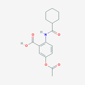 molecular formula C16H19NO5 B1201820 5-Acetyloxy-2-[[cyclohexyl(oxo)methyl]amino]benzoic acid 