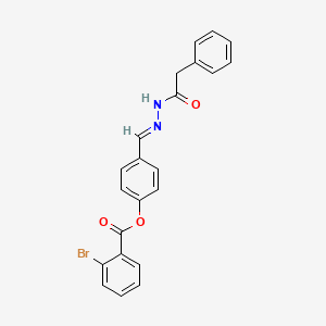 molecular formula C22H17BrN2O3 B12018226 4-(2-(Phenylacetyl)carbohydrazonoyl)phenyl 2-bromobenzoate CAS No. 683253-54-5