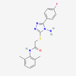 molecular formula C18H18FN5OS B12018238 2-((4-Amino-5-(4-fluorophenyl)-4H-1,2,4-triazol-3-yl)thio)-N-(2,6-dimethylphenyl)acetamide CAS No. 763114-90-5