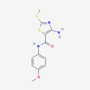 molecular formula C12H13N3O2S2 B1201824 4-amino-N-(4-methoxyphenyl)-2-(methylthio)-5-thiazolecarboxamide CAS No. 63237-97-8