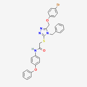 molecular formula C30H25BrN4O3S B12018249 2-({4-benzyl-5-[(4-bromophenoxy)methyl]-4H-1,2,4-triazol-3-yl}sulfanyl)-N-(4-phenoxyphenyl)acetamide CAS No. 538337-11-0