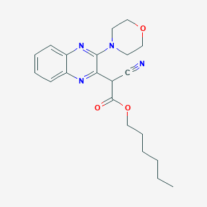 2-Cyano-2-[3-(4-morpholinyl)-2-quinoxalinyl]acetic acid hexyl ester