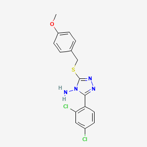 molecular formula C16H14Cl2N4OS B12018336 3-(2,4-Dichlorophenyl)-5-((4-methoxybenzyl)thio)-4H-1,2,4-triazol-4-amine CAS No. 676485-00-0