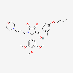 molecular formula C32H42N2O8 B12018351 4-(4-Butoxy-2-methylbenzoyl)-3-hydroxy-1-[3-(4-morpholinyl)propyl]-5-(3,4,5-trimethoxyphenyl)-1,5-dihydro-2H-pyrrol-2-one 