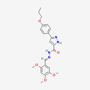 molecular formula C23H26N4O5 B12018404 3-(4-propoxyphenyl)-N'-[(E)-(2,4,5-trimethoxyphenyl)methylidene]-1H-pyrazole-5-carbohydrazide 