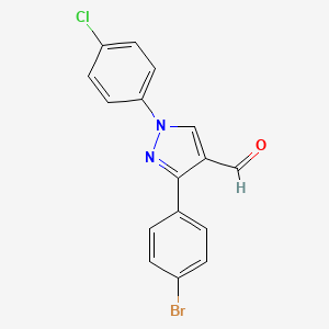 molecular formula C16H10BrClN2O B12018409 3-(4-Bromophenyl)-1-(4-chlorophenyl)-1H-pyrazole-4-carbaldehyde CAS No. 618098-49-0