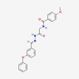 molecular formula C23H21N3O4 B12018437 4-Methoxy-N-(2-oxo-2-(2-(3-phenoxybenzylidene)hydrazino)ethyl)benzamide CAS No. 769142-74-7