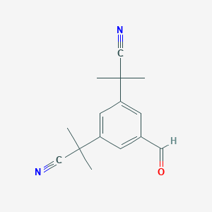 molecular formula C15H16N2O B120185 2-[3-(2-Cyanopropan-2-yl)-5-formylphenyl]-2-methylpropanenitrile CAS No. 120511-89-9