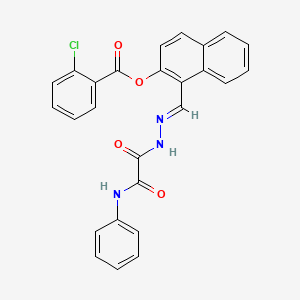 molecular formula C26H18ClN3O4 B12018519 1-(2-(Anilino(oxo)acetyl)carbohydrazonoyl)-2-naphthyl 2-chlorobenzoate CAS No. 769156-34-5