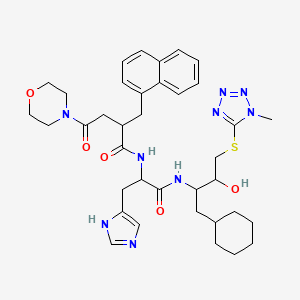 N-[1-[[1-cyclohexyl-3-hydroxy-4-(1-methyltetrazol-5-yl)sulfanylbutan-2-yl]amino]-3-(1H-imidazol-5-yl)-1-oxopropan-2-yl]-4-morpholin-4-yl-2-(naphthalen-1-ylmethyl)-4-oxobutanamide