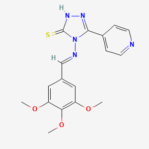 molecular formula C17H17N5O3S B12018533 5-(4-Pyridinyl)-4-((3,4,5-trimethoxybenzylidene)amino)-4H-1,2,4-triazole-3-thiol 