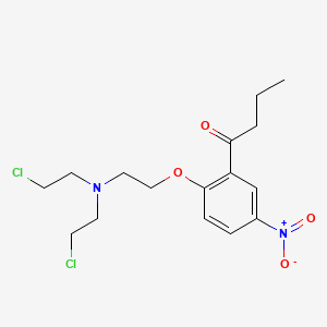 B1201854 1-(2-{2-[Bis(2-chloroethyl)amino]ethoxy}-5-nitrophenyl)butan-1-one CAS No. 92756-01-9