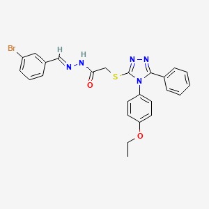 molecular formula C25H22BrN5O2S B12018558 N'-[(E)-(3-bromophenyl)methylidene]-2-{[4-(4-ethoxyphenyl)-5-phenyl-4H-1,2,4-triazol-3-yl]sulfanyl}acetohydrazide 