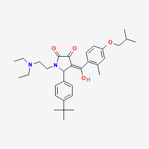 molecular formula C32H44N2O4 B12018563 5-(4-tert-butylphenyl)-1-[2-(diethylamino)ethyl]-3-hydroxy-4-(4-isobutoxy-2-methylbenzoyl)-1,5-dihydro-2H-pyrrol-2-one 