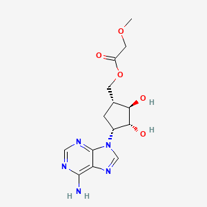 molecular formula C14H19N5O5 B1201860 [(1R,2R,3R,4R)-4-(6-aminopurin-9-yl)-2,3-dihydroxycyclopentyl]methyl 2-methoxyacetate CAS No. 81566-77-0