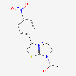 molecular formula C13H12N3O3S+ B1201868 1-[3-(4-Nitrophenyl)-5,6-dihydroimidazo[2,1-b]thiazol-7-ium-7-yl]ethanone 