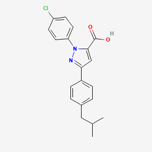 molecular formula C20H19ClN2O2 B12018694 1-(4-Chlorophenyl)-3-(4-isobutylphenyl)-1H-pyrazole-5-carboxylic acid CAS No. 618102-92-4