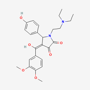 molecular formula C25H30N2O6 B12018737 1-[2-(Diethylamino)ethyl]-4-(3,4-dimethoxybenzoyl)-3-hydroxy-5-(4-hydroxyphenyl)-1,5-dihydro-2H-pyrrol-2-one CAS No. 618080-95-8