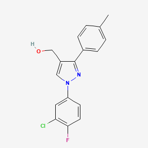 molecular formula C17H14ClFN2O B12018757 (1-(3-Chloro-4-fluorophenyl)-3-P-tolyl-1H-pyrazol-4-YL)methanol CAS No. 618383-27-0