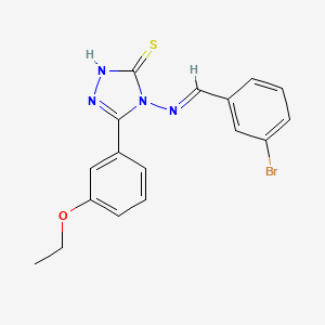 molecular formula C17H15BrN4OS B12018761 4-((3-Bromobenzylidene)amino)-3-(3-ethoxyphenyl)-1H-1,2,4-triazole-5(4H)-thione CAS No. 613249-44-8