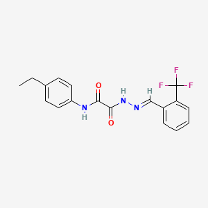 molecular formula C18H16F3N3O2 B12018771 N-(4-Ethylphenyl)-2-oxo-2-(2-(2-(trifluoromethyl)benzylidene)hydrazino)acetamide CAS No. 765296-71-7