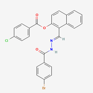 molecular formula C25H16BrClN2O3 B12018776 1-(2-(4-Bromobenzoyl)carbohydrazonoyl)-2-naphthyl 4-chlorobenzoate CAS No. 767332-53-6